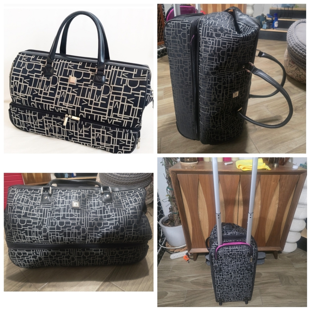 DVF Diane Von Furstenberg Luggage Travel Carry On Duffle Bag Rolling Wheel